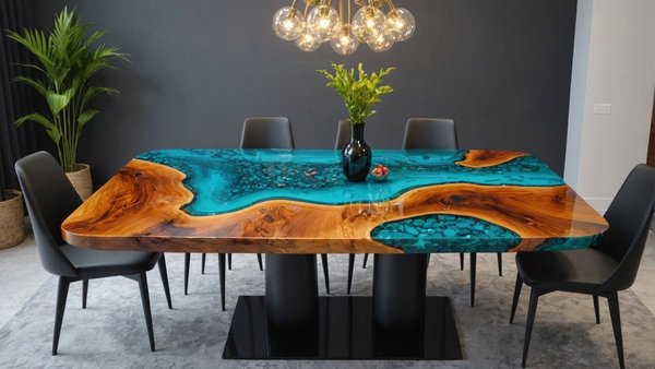 Table à manger résine époxy : durabilité et design unique