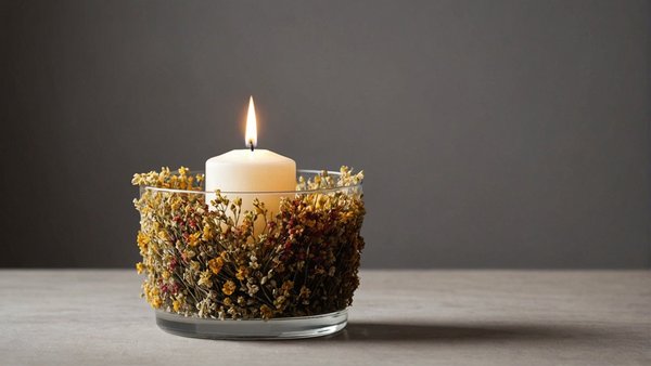 Bougeoir fleur séchée : élégance naturelle pour votre intérieur